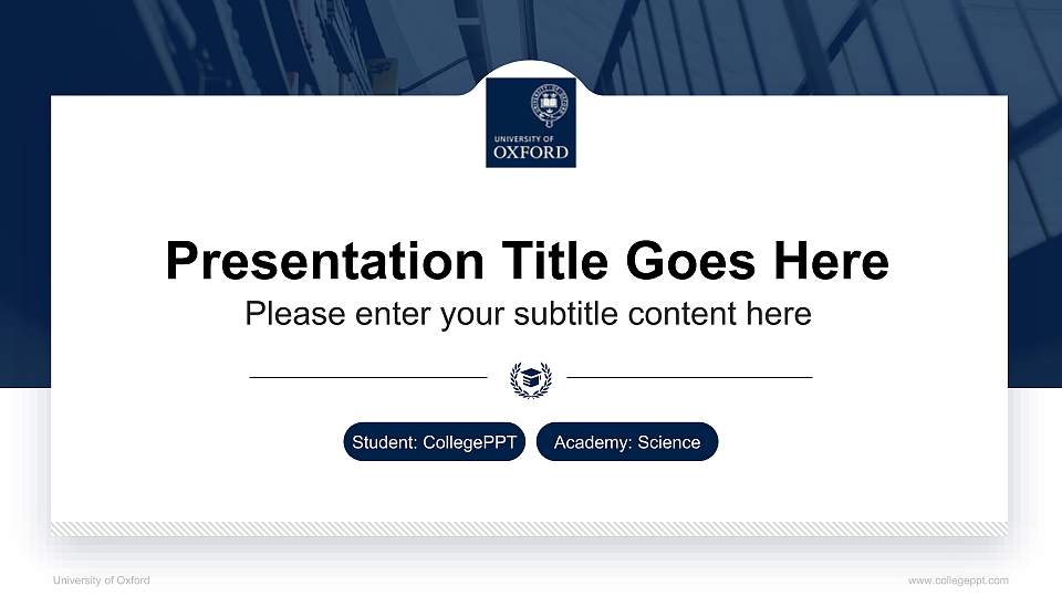 University of Oxford National Scholarship Defense PPT Template16:9 ratio PPT effect preview image1