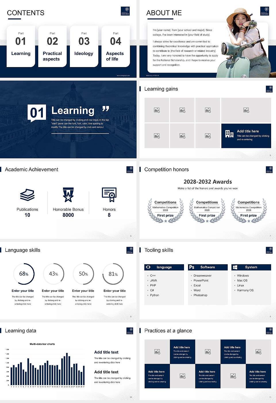 University of Oxford National Scholarship Defense PPT Template16:9 ratio PPT effect preview image2