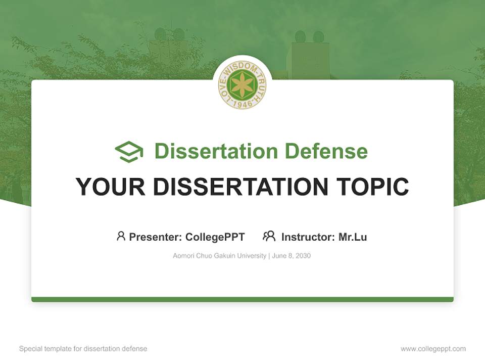 Aomori Chuo Gakuin University Graduation Thesis Defense PPT Template4:3 ratio PPT effect preview image7