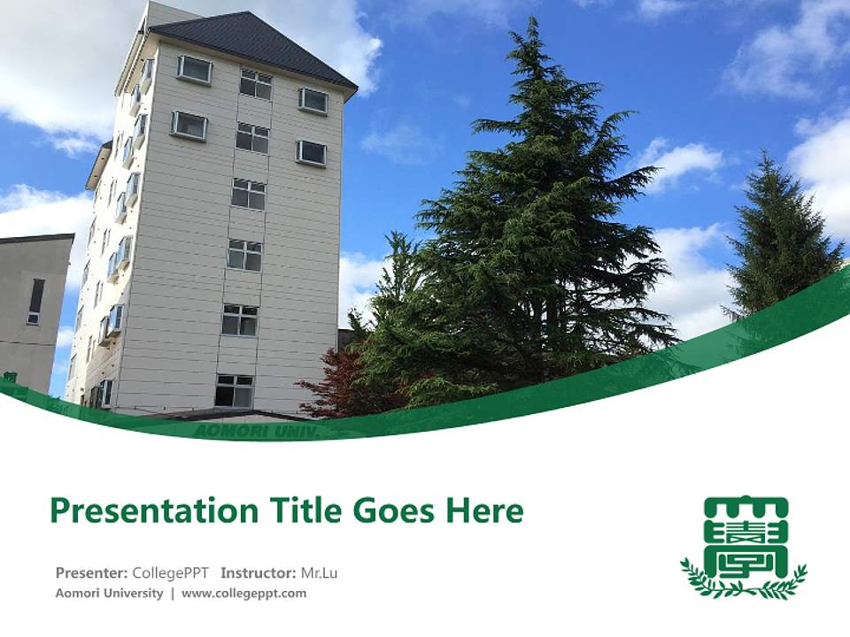 Aomori University Course/Courseware Creation PPT Template4:3 ratio PPT effect preview image5