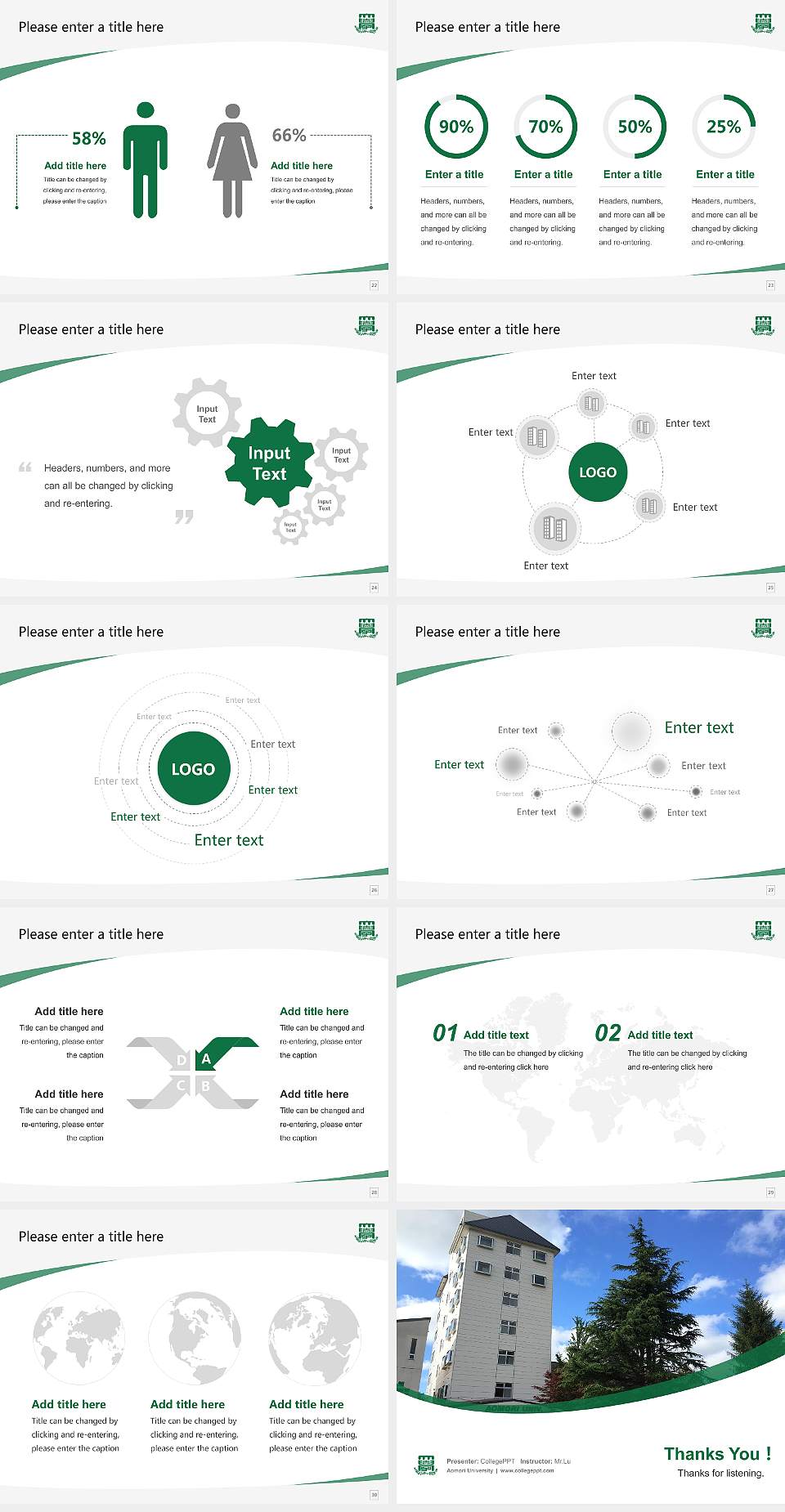 Aomori University Course/Courseware Creation PPT Template4:3 ratio PPT effect preview image4