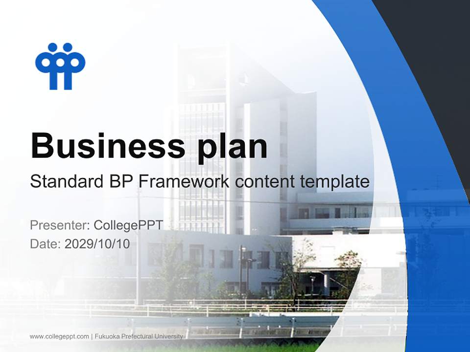Fukuoka Prefectural University Competition/Entrepreneurship Contest PPT Template4:3 ratio PPT effect preview image9