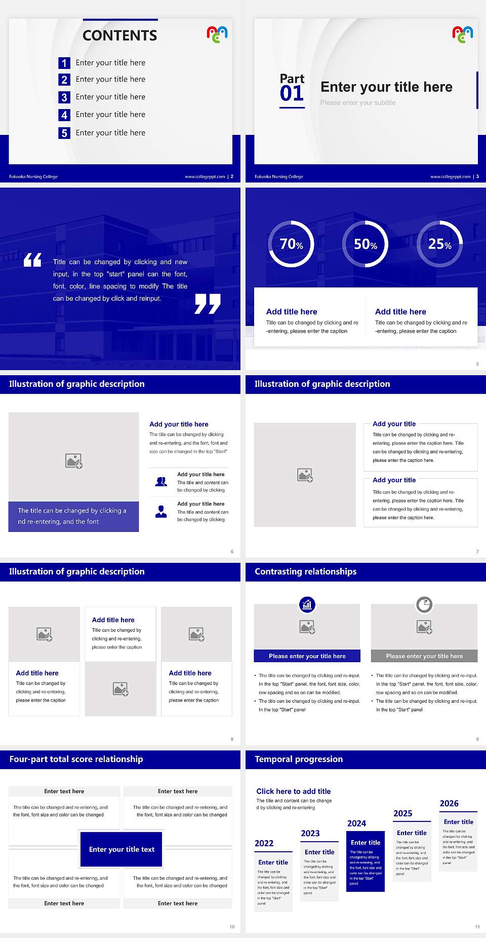 Fukuoka Nursing College Thesis Proposal/Graduation Defense PPT Template4:3 ratio PPT effect preview image2