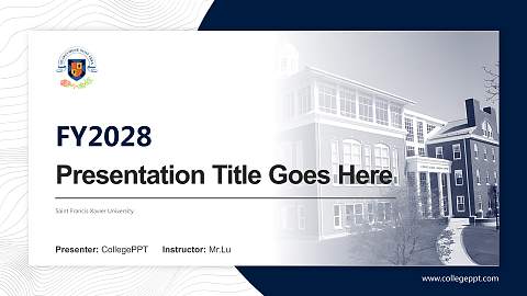 Saint Francis Xavier University Academic Presentation/Research Findings Report PPT Template