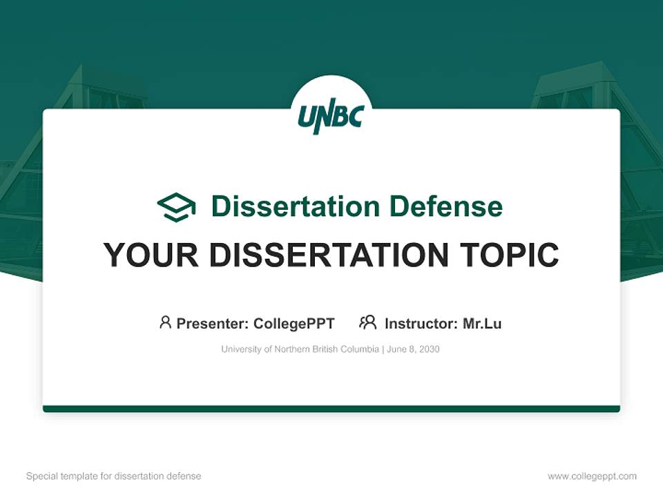 University of Northern British Columbia Graduation Thesis Defense PPT Template4:3 ratio PPT effect preview image7