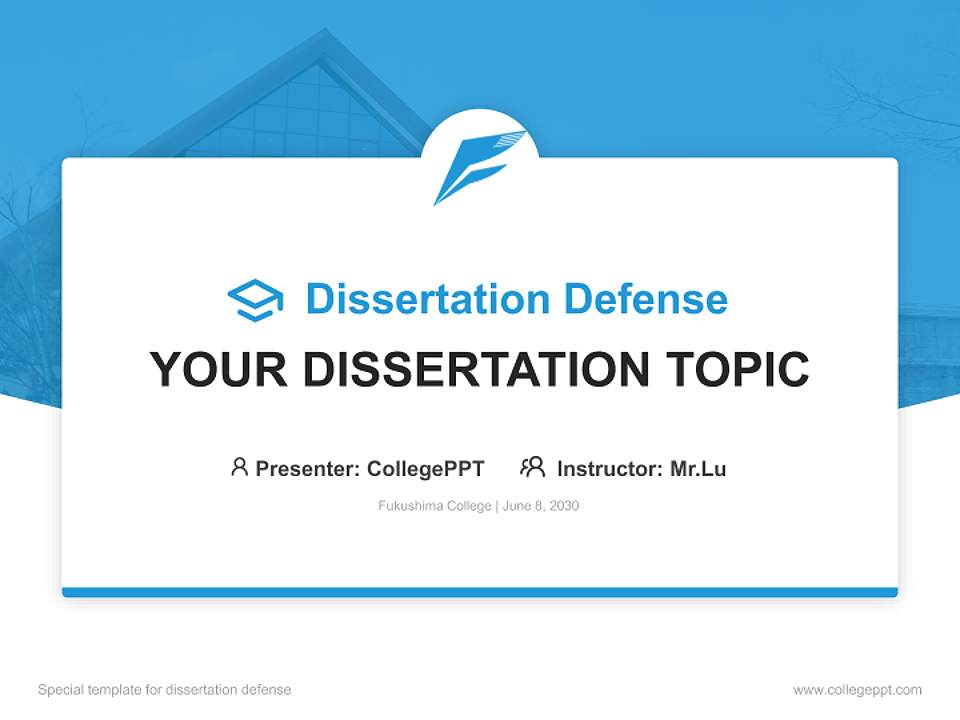 Fukushima College Graduation Thesis Defense PPT Template4:3 ratio PPT effect preview image7