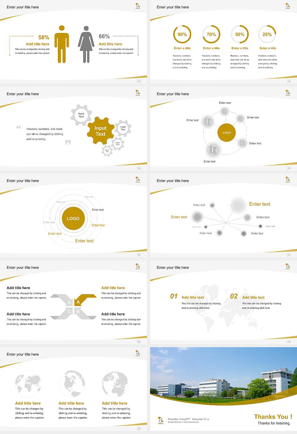Bunkyo University Course/Courseware Creation PPT Template16:9 ratio PPT effect preview image4