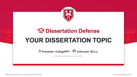 University of Leicester Graduation Thesis Defense PPT Template