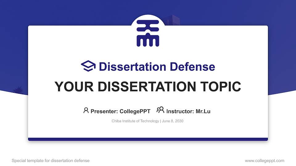 Chiba Institute of Technology Graduation Thesis Defense PPT Template16:9 ratio PPT effect preview image