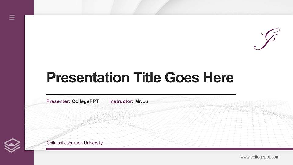 Chikushi Jogakuen University Thesis Proposal/Graduation Defense PPT Template16:9 ratio PPT effect preview image