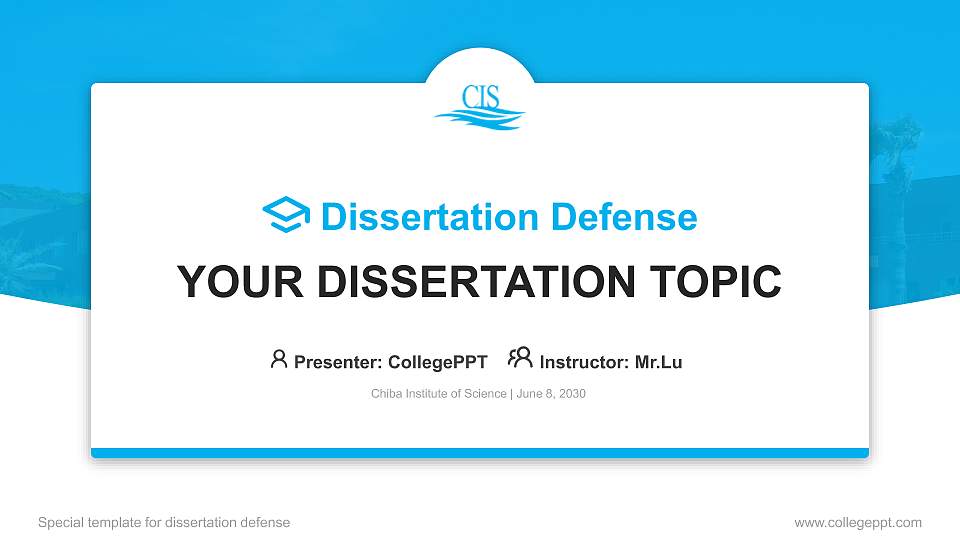 Chiba Institute of Science Graduation Thesis Defense PPT Template16:9 ratio PPT effect preview image