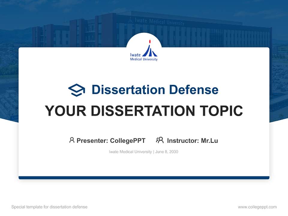 Iwate Medical University Graduation Thesis Defense PPT Template4:3 ratio PPT effect preview image7