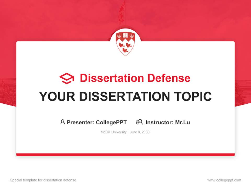 McGill University Graduation Thesis Defense PPT Template4:3 ratio PPT effect preview image7