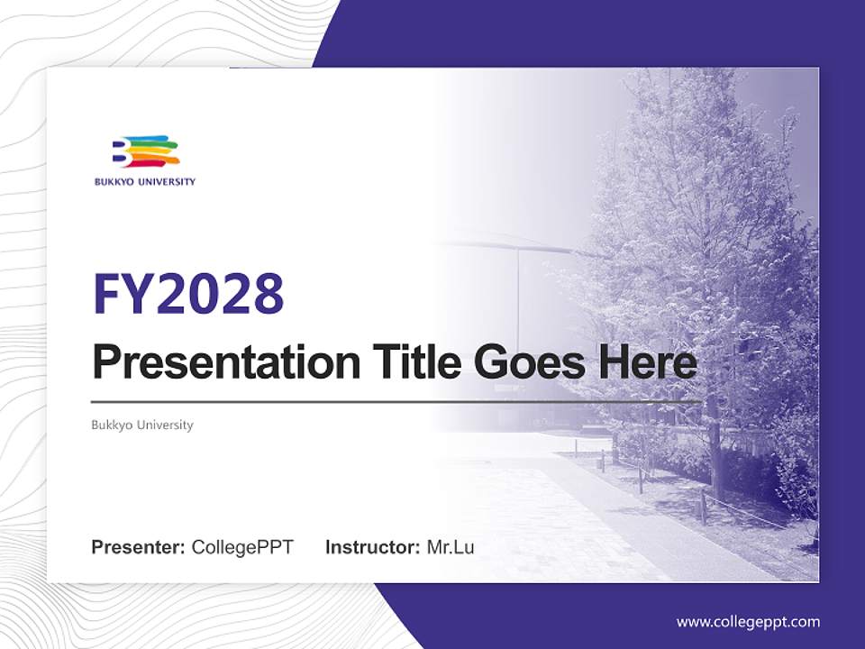 Bukkyo University Academic Presentation/Research Findings Report PPT Template4:3 ratio PPT effect preview image5