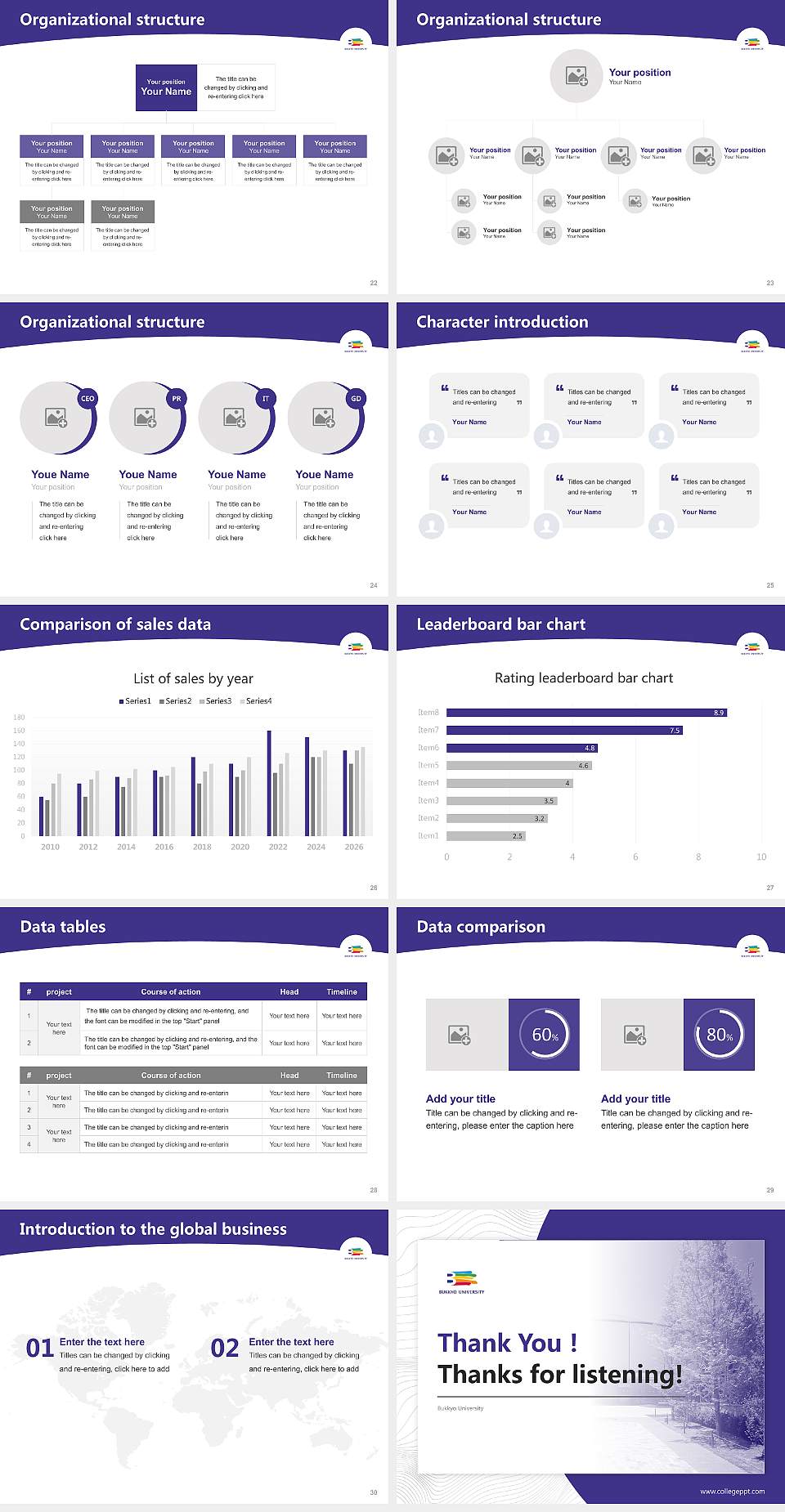 Bukkyo University Academic Presentation/Research Findings Report PPT Template4:3 ratio PPT effect preview image4