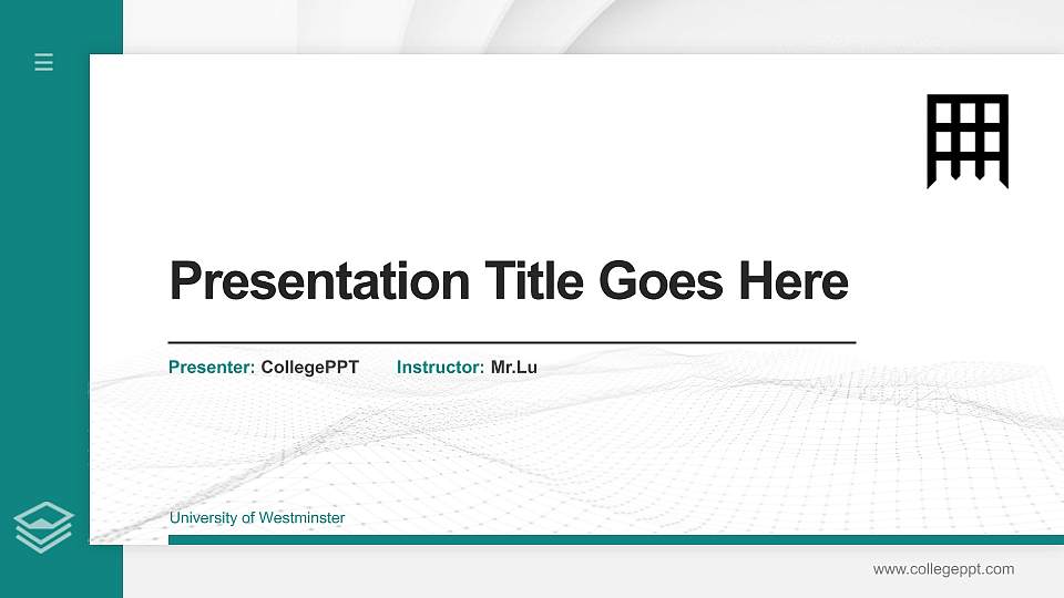 University of Westminster Thesis Proposal/Graduation Defense PPT Template16:9 ratio PPT effect preview image