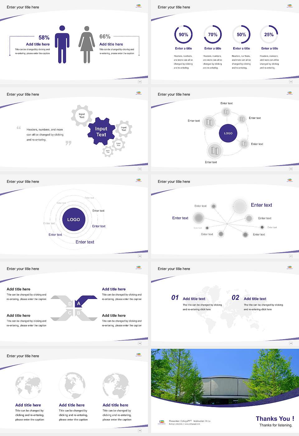 Bukkyo University Course/Courseware Creation PPT Template16:9 ratio PPT effect preview image4