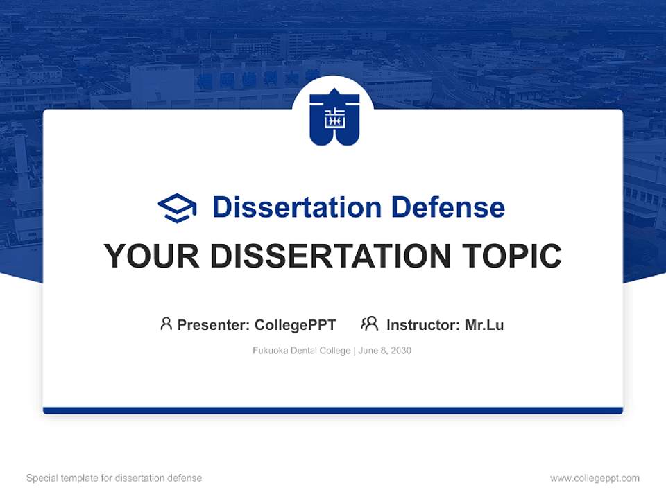 Fukuoka Dental College Graduation Thesis Defense PPT Template4:3 ratio PPT effect preview image7