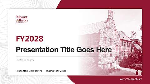 Mount Allison University Academic Presentation/Research Findings Report PPT Template