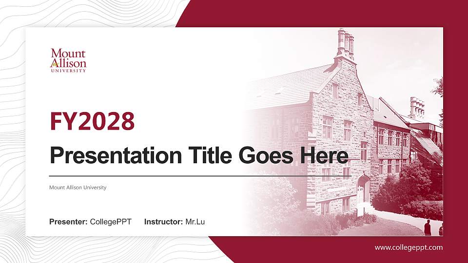 Mount Allison University Academic Presentation/Research Findings Report PPT Template16:9 ratio PPT effect preview image