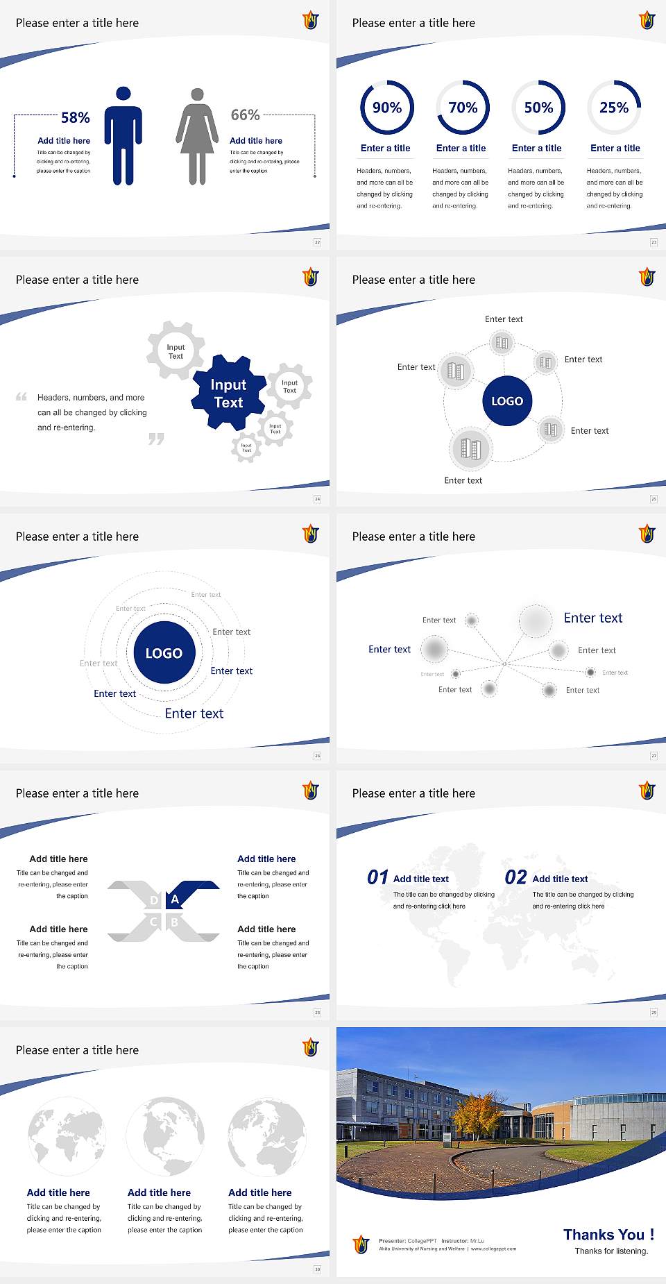 Akita University of Nursing and Welfare Course/Courseware Creation PPT Template4:3 ratio PPT effect preview image4