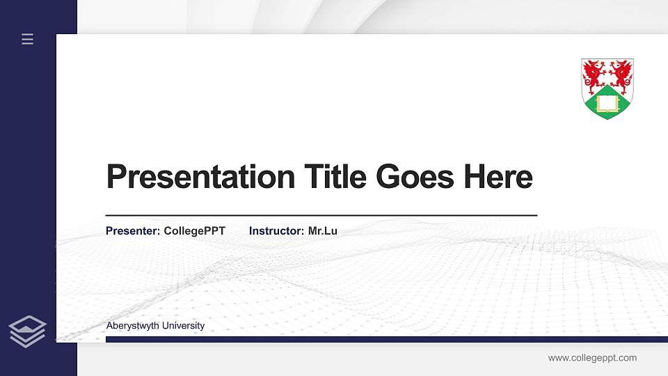 Aberystwyth University Thesis Proposal/Graduation Defense PPT Template16:9 ratio PPT effect preview image