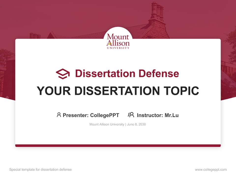 Mount Allison University Graduation Thesis Defense PPT Template4:3 ratio PPT effect preview image7