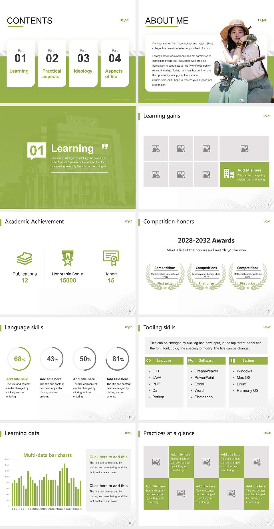 University of Quebec at Chicoutimi National Scholarship Defense PPT Template4:3 ratio PPT effect preview image2