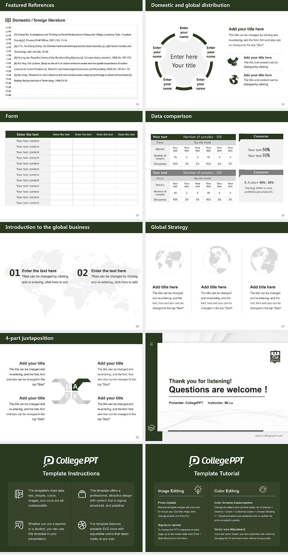 Japan College of Social Work Thesis Proposal/Graduation Defense PPT Template4:3 ratio PPT effect preview image4