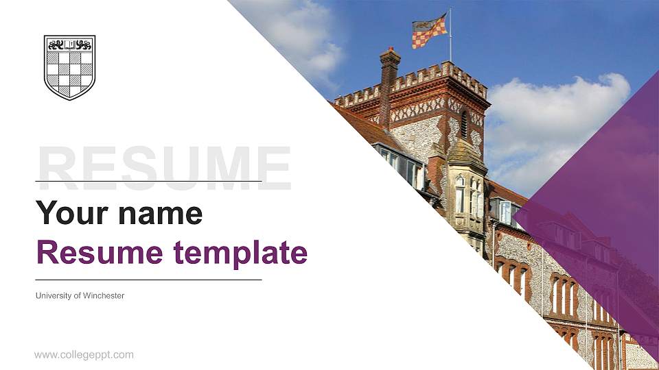 University of Winchester Resume PPT Template16:9 ratio PPT effect preview image