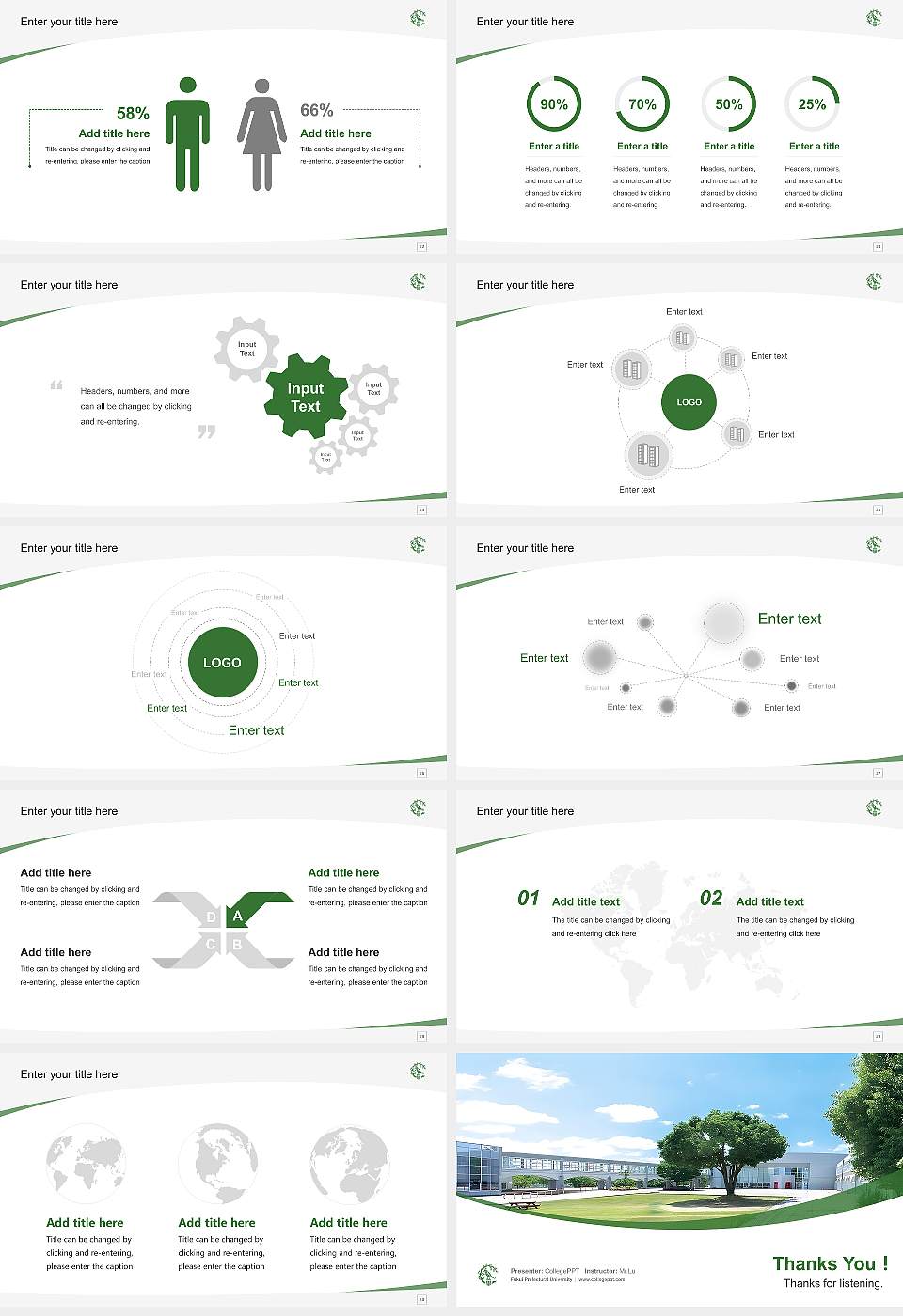 Fukui Prefectural University Course/Courseware Creation PPT Template16:9 ratio PPT effect preview image4