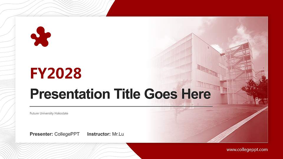 Future University Hakodate Academic Presentation/Research Findings Report PPT Template16:9 ratio PPT effect preview image1