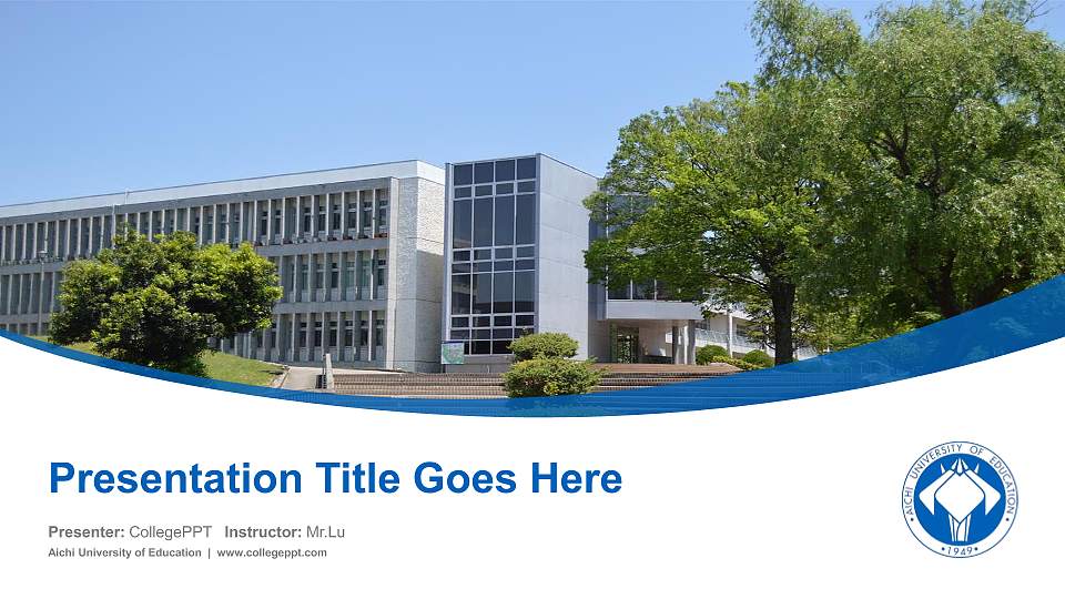 Aichi University of Education Course/Courseware Creation PPT Template16:9 ratio PPT effect preview image