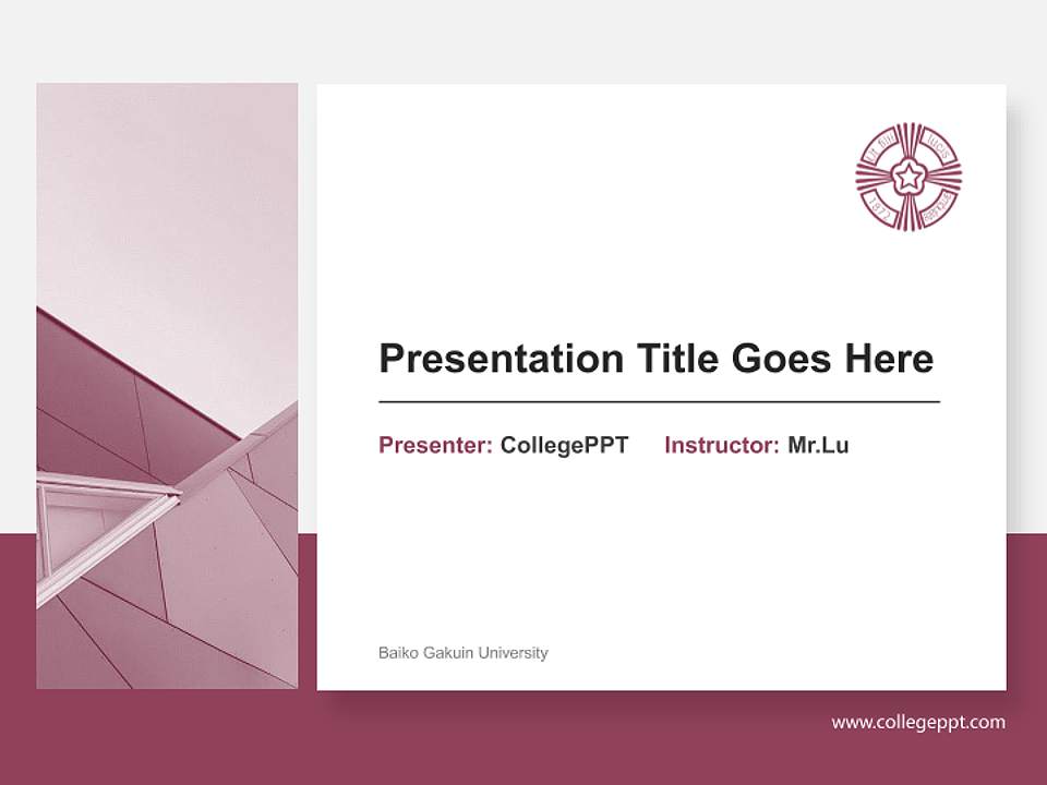 Baiko Gakuin University General Purpose PPT Template4:3 ratio PPT effect preview image6