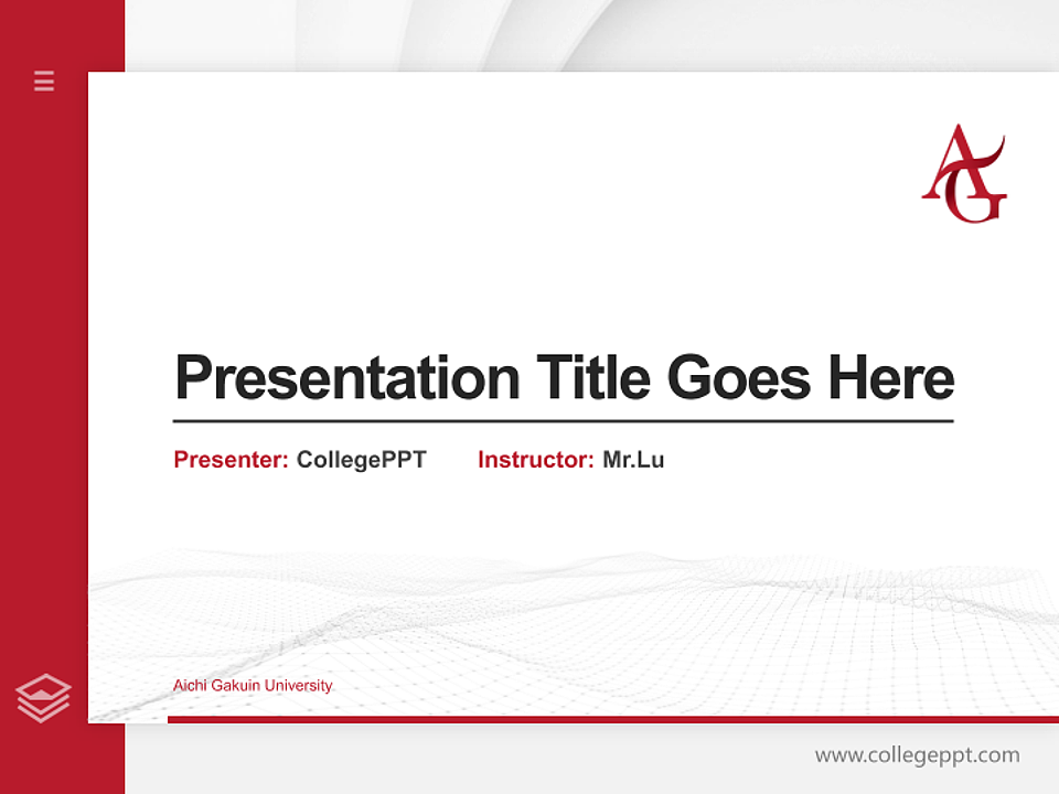 Aichi Gakuin University Thesis Proposal/Graduation Defense PPT Template_Slide preview image1
