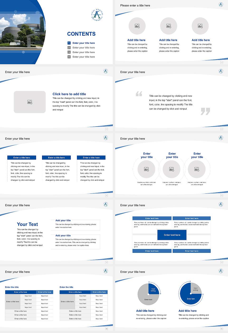 Aichi Medical University Course/Courseware Creation PPT Template16:9 ratio PPT effect preview image2