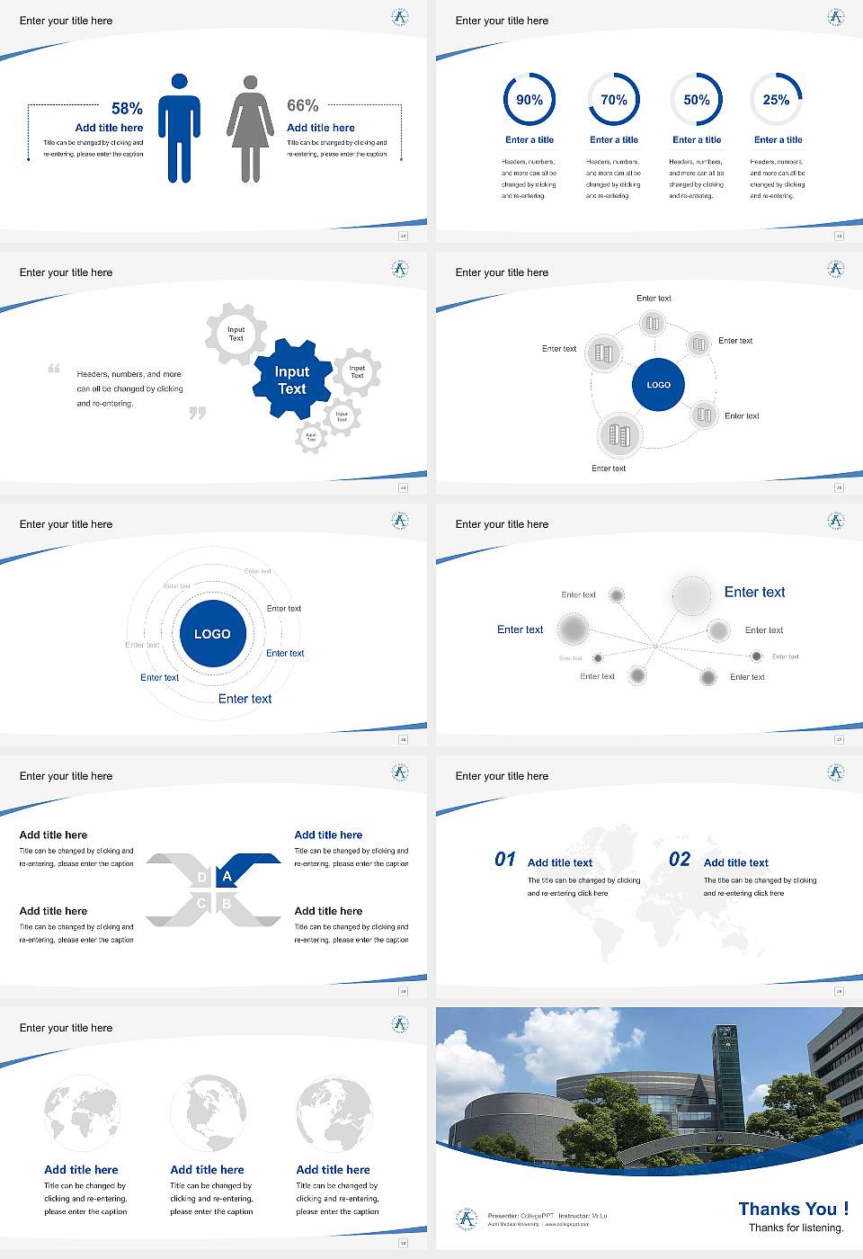 Aichi Medical University Course/Courseware Creation PPT Template16:9 ratio PPT effect preview image4