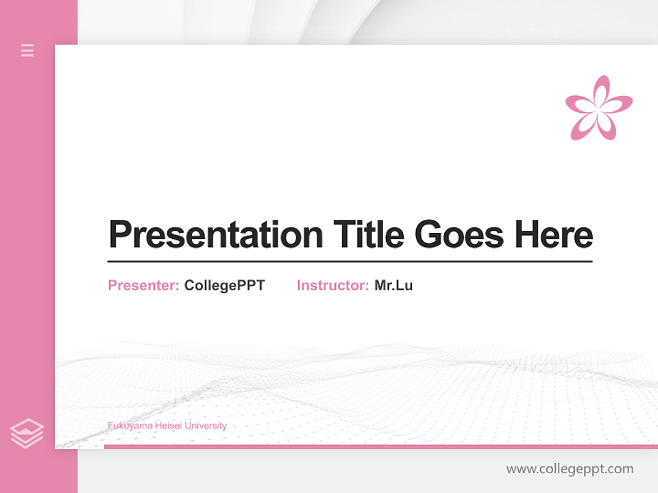 Fukuyama Heisei University Thesis Proposal/Graduation Defense PPT Template_Slide preview image1