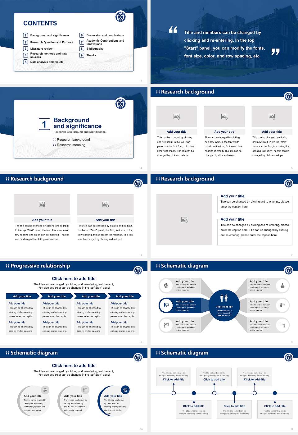 Yonsei University Graduation Thesis Defense PPT Template16:9 ratio PPT effect preview image2