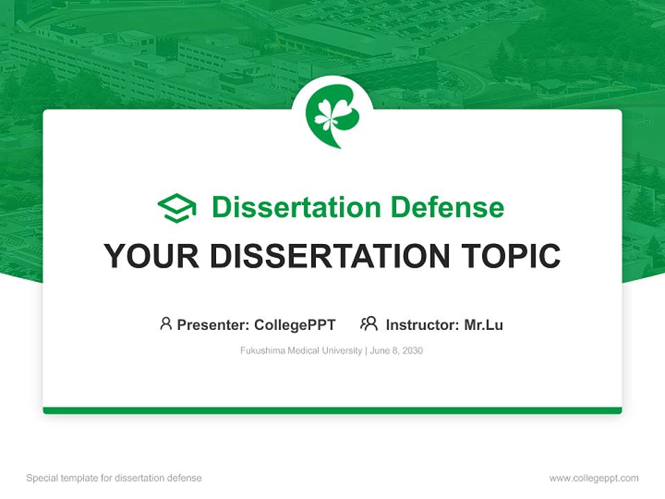 Fukushima Medical University Graduation Thesis Defense PPT Template4:3 ratio PPT effect preview image7
