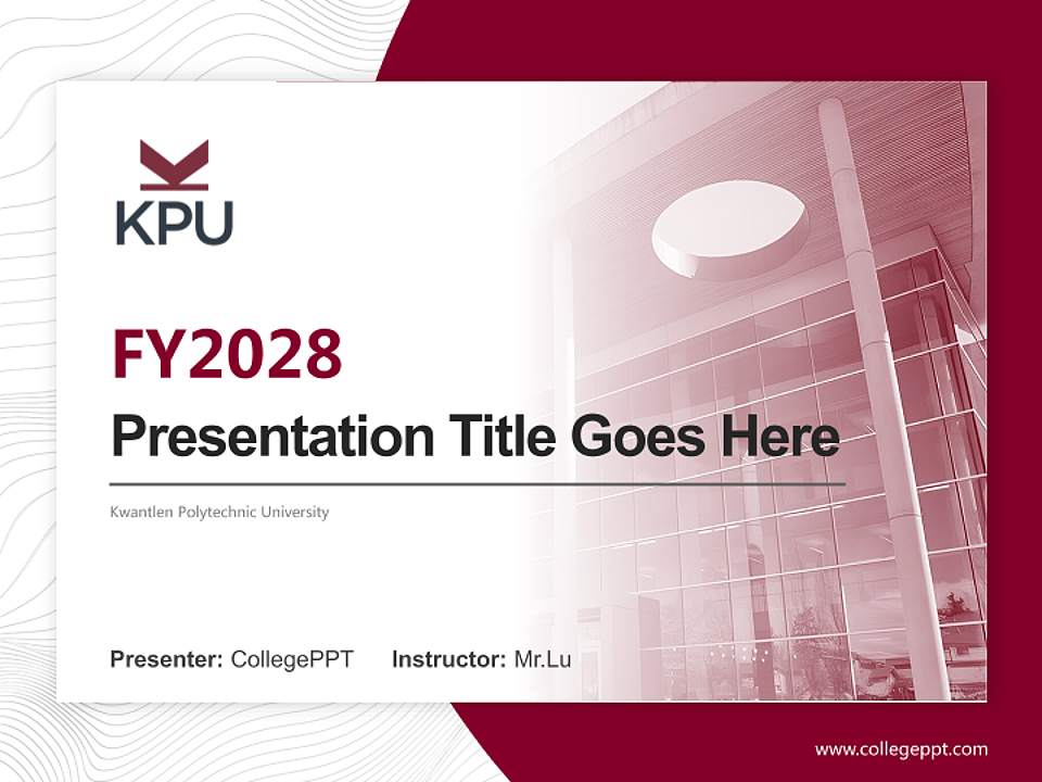 Kwantlen Polytechnic University Academic Presentation/Research Findings Report PPT Template4:3 ratio PPT effect preview image5