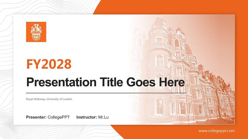 Royal Holloway, University of London Academic Presentation/Research Findings Report PPT Template16:9 ratio PPT effect preview image