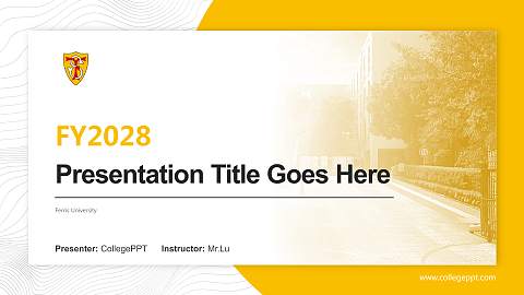 Ferris University Academic Presentation/Research Findings Report PPT Template