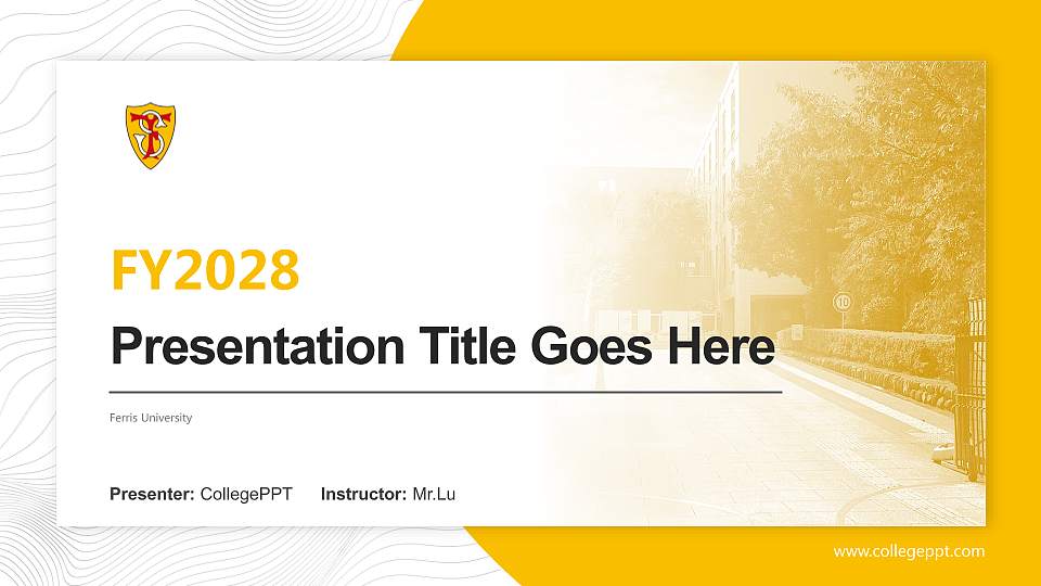 Ferris University Academic Presentation/Research Findings Report PPT Template16:9 ratio PPT effect preview image