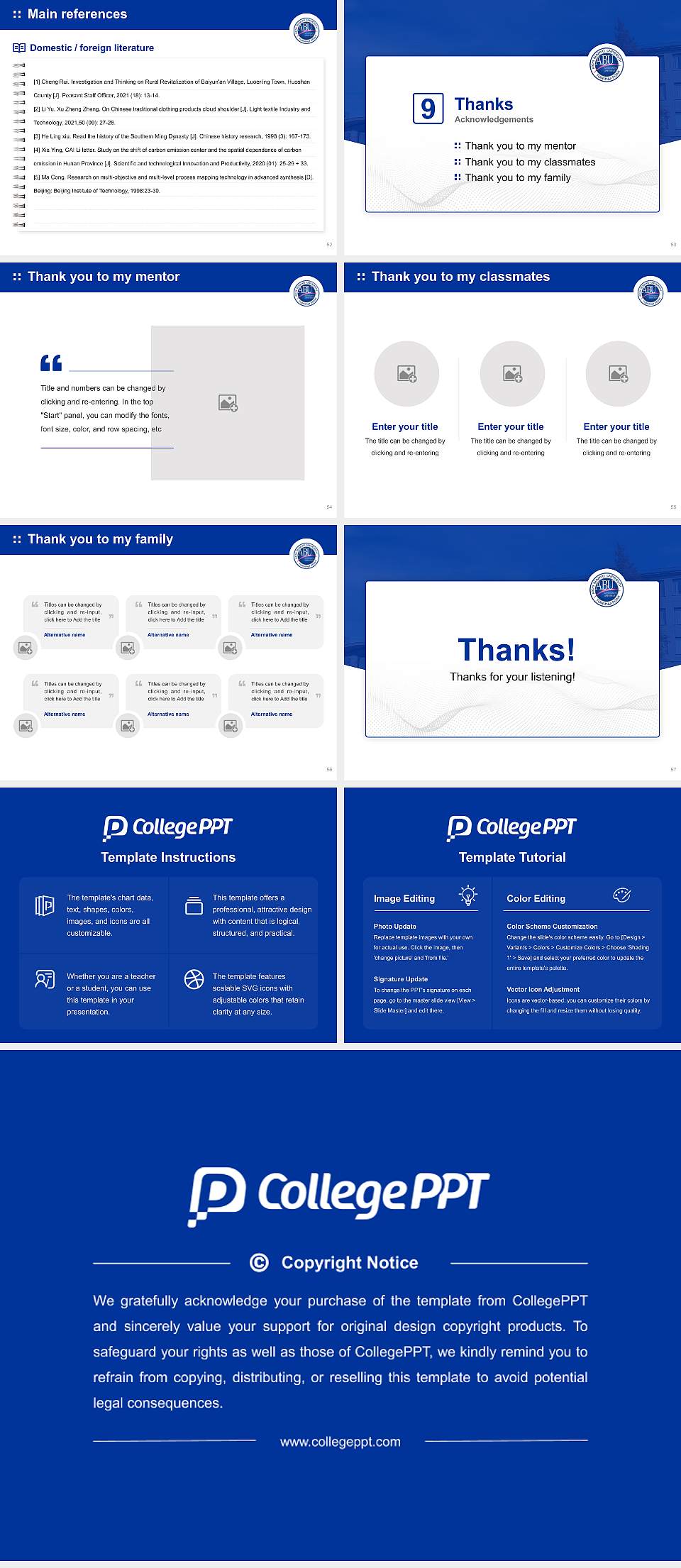 Aichi Bunkyo University Graduation Thesis Defense PPT Template4:3 ratio PPT effect preview image7