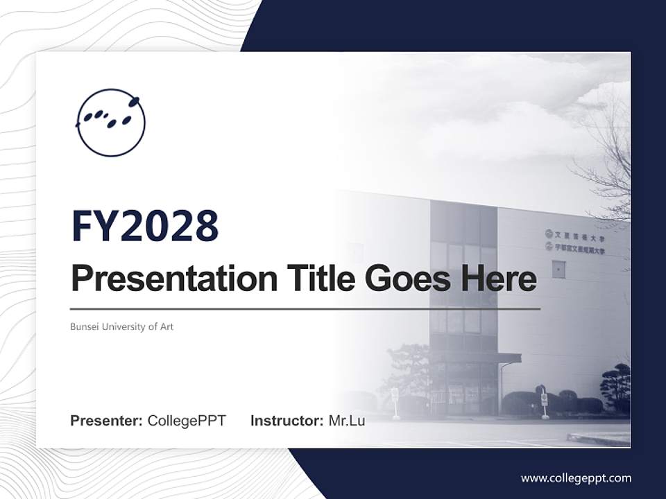 Bunsei University of Art Academic Presentation/Research Findings Report PPT Template4:3 ratio PPT effect preview image5
