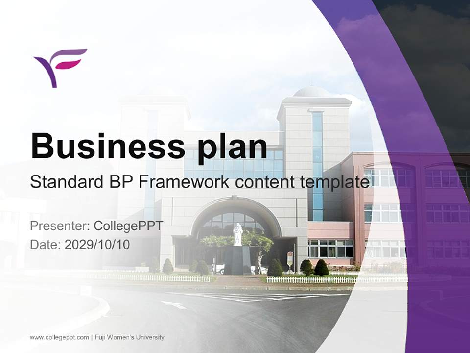 Fuji Women’s University Competition/Entrepreneurship Contest PPT Template4:3 ratio PPT effect preview image9