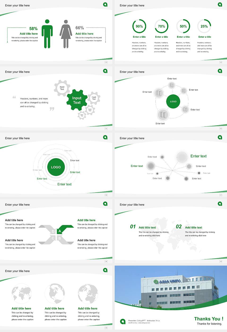 Asia University Course/Courseware Creation PPT Template16:9 ratio PPT effect preview image4