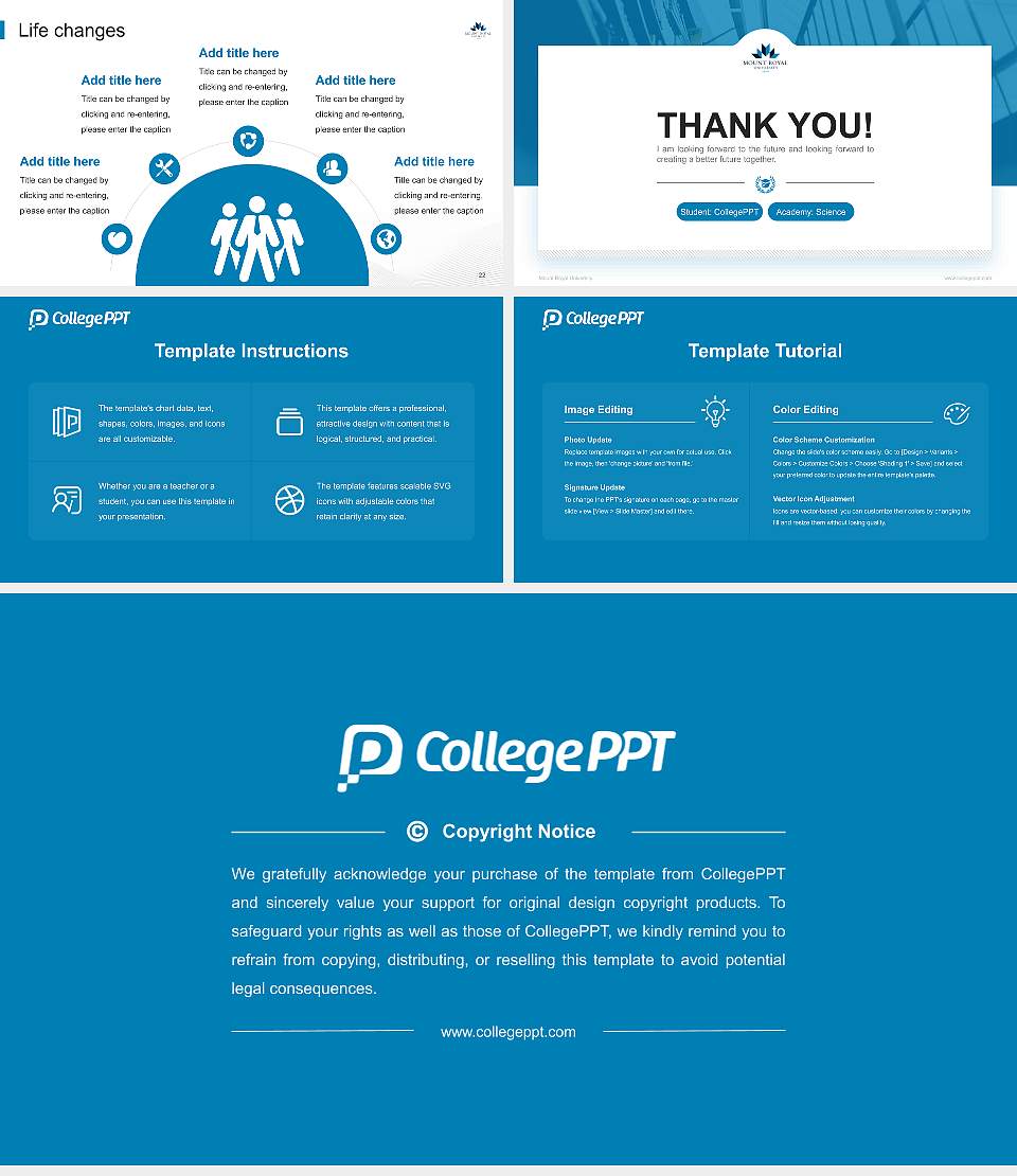 Mount Royal University National Scholarship Defense PPT Template16:9 ratio PPT effect preview image4