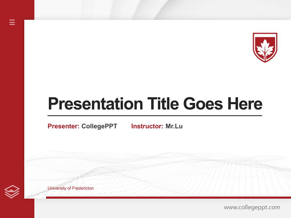 University of Fredericton Thesis Proposal/Graduation Defense PPT Template4:3 ratio PPT effect preview image5